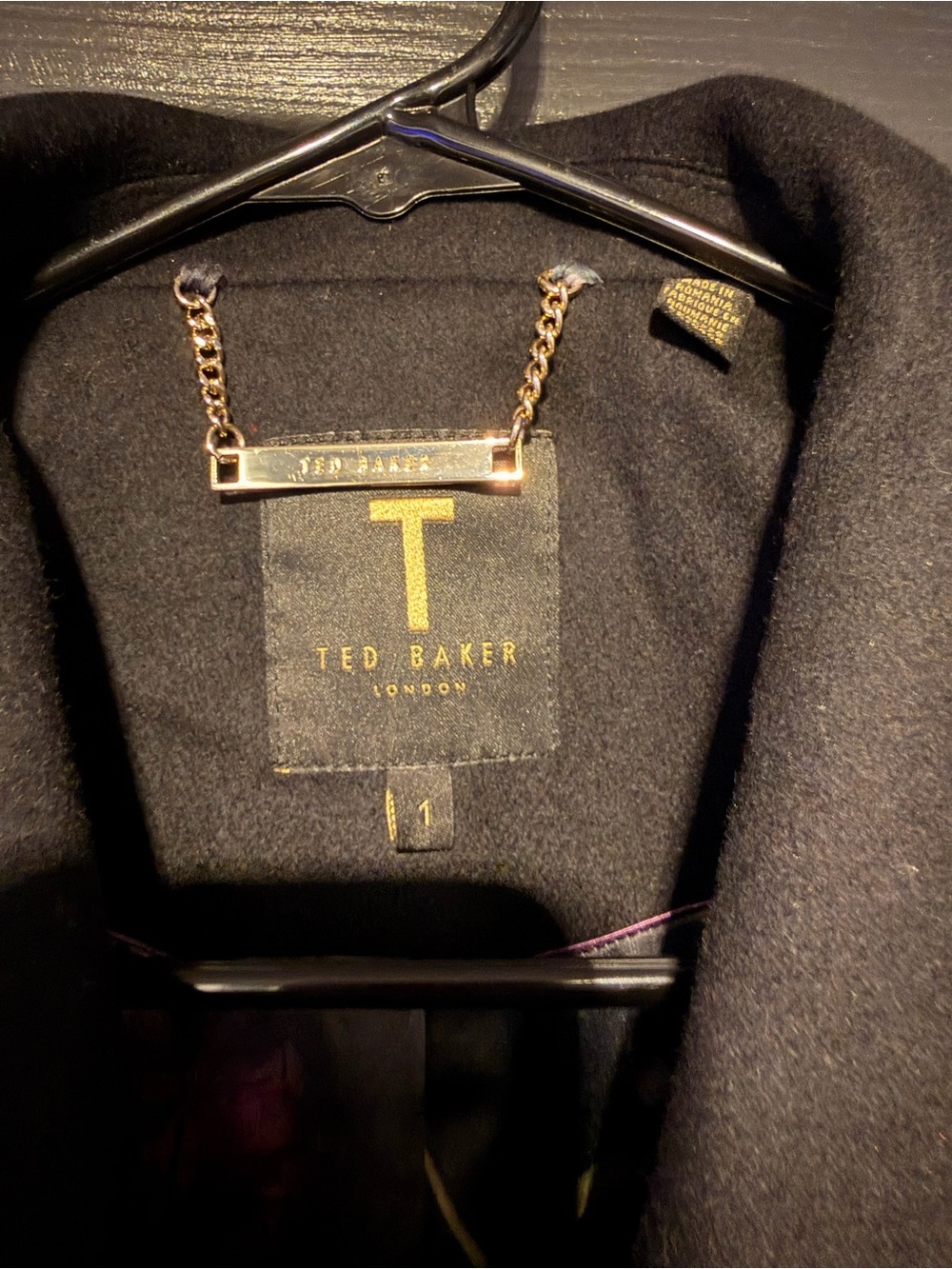 Ted Baker Black Asymmetric Belted Peacoat - Picture 3 of 5